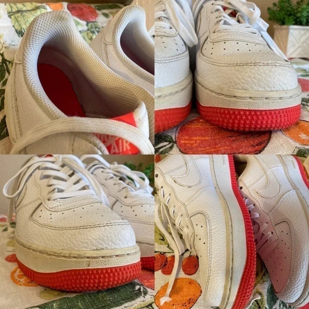 Nike hot pink and white Racer Air Force Ones size 7